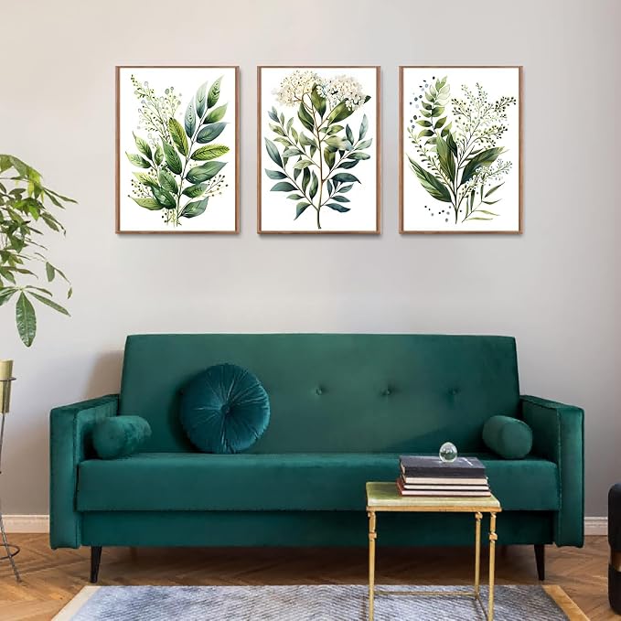 Bwodke Botanical Wall Art Plant Floral Watercolor Poster Canvas Prints Set of 3 - Image 2
