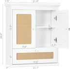 Spirich Bathroom Wall Cabinet Over Toilet, Boho Rattan Medicine Cabinet - Image 3