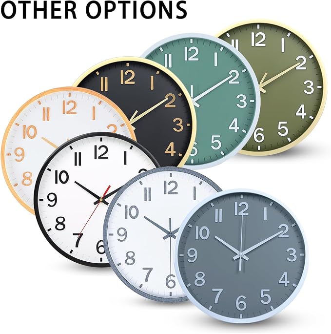 Wall Clocks Battery Operated 8 inch Modern Wall Clock, Silent Non Ticking Wall - Image 9
