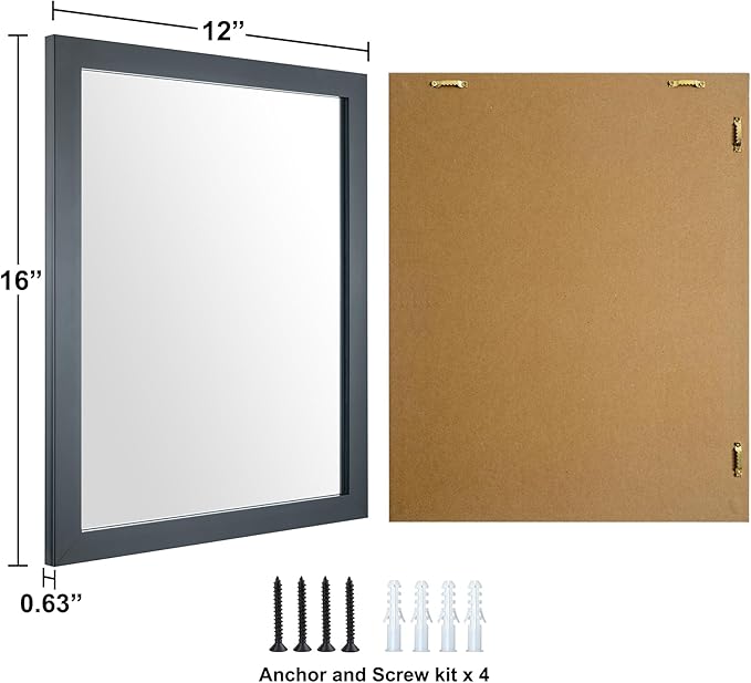 BOMINICA Rectangular Wall Mirror Framed Decorative Mirror 12” x 16” - Image 6