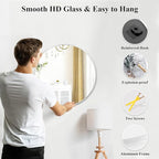 Fabuday Silver Circle Mirror for Wall 22 inch - Image 6