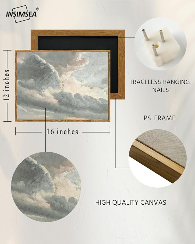 InSimSea Framed Canvas Wall Art Vintage Decor, Room Decor Classical Oil - Image 4