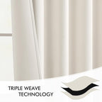 MIULEE Ivory Back Tab Blackout Curtains 72 Inches Long 2 Panels Set - Image 7