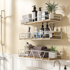 Amaoot Floating Shelves Set of 3, Home Wood Wall Shelf, Farmhouse Shelf - Image 5