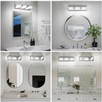 Modern LED Small Bathroom Lights Fixtures 3-Light, Stainless Steel Chrome - Image 8