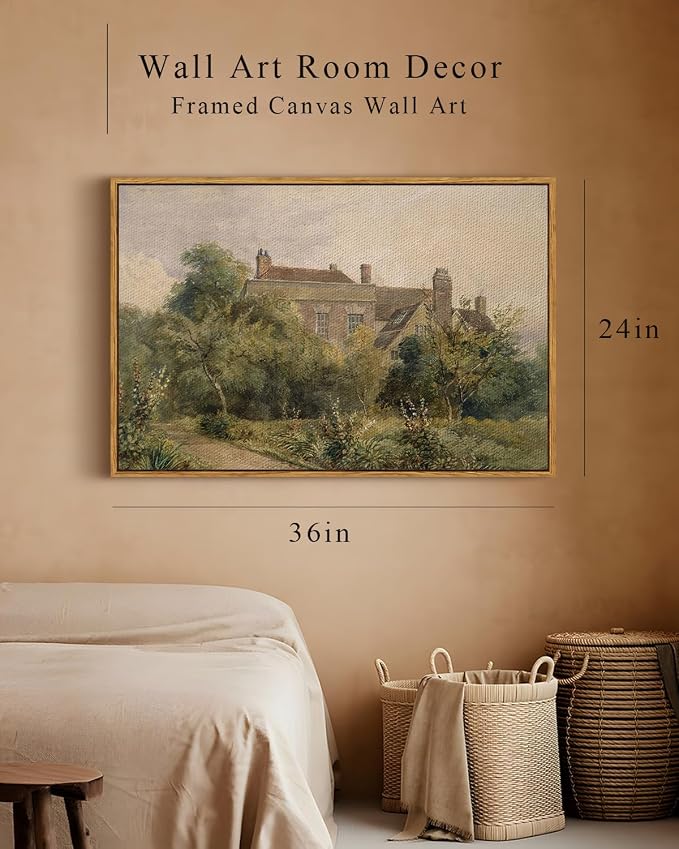 InSimSea Framed Canvas Wall Art Vintage Decor, Home Decor Classical Scenery - Image 4