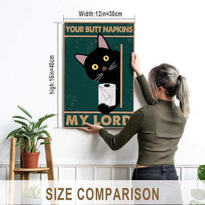 DIHSIEG Inspirational Canvas Wall Art funny bathroom wall art Print Poster - Image 2
