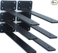 6 Pack - 11 inch Black Hidden L Shelf Bracket Iron Floating Shelf Brackets by MHMYDZ