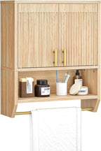 HOOBRO Fluted Medicine Cabinet, Farmhouse Bathroom Wall Cabinet - Image 8