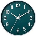HZDHCLH Green Wall Clocks Battery Operated, 12 inch Silent Non Ticking Modern by HZDHCLH