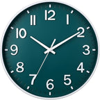 HZDHCLH Green Wall Clocks Battery Operated, 12 inch Silent Non Ticking Modern by HZDHCLH