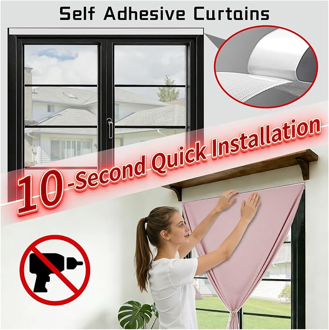 Self-Adhesive Total 100% Blackout Window Treatment - Image 3