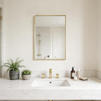 BOMINICA Brushed Gold Bathroom Mirror - Image 9