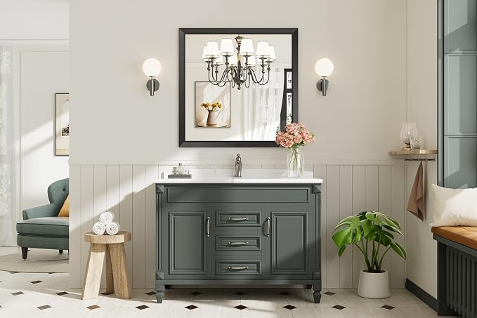 Briivue 36x36 Inch Black Bathroom Mirror - Image 3