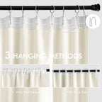 MIULEE Cream Back Tab Blackout Curtains 120 Inch Long 2 Panels Set - Image 3