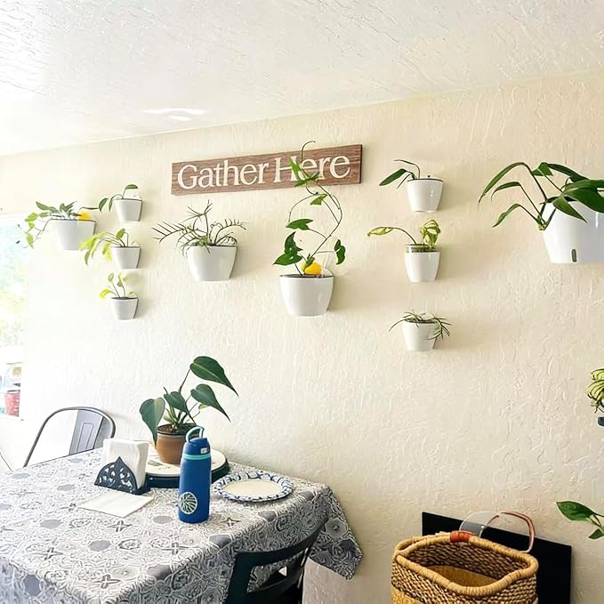 4 Inch Self Watering Hanging Planters, Wall Mounted Plant Pots - Image 5
