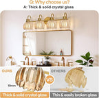 4-Light Bathroom Light Fixtures, Vintage Bathroom Vanity Lighting Fixtures Over - Image 5