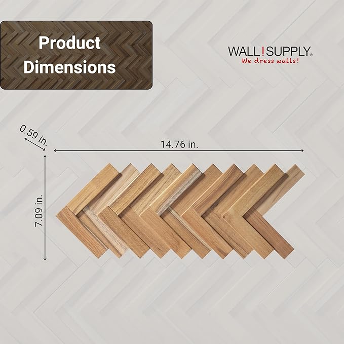 Wall!Supply 3D Wall Panels – Reclaimed Herringbone Asian Teak Wood – Home Decor - Image 5