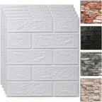 10PCS 3D Wall Panels Peel and Stick Foam, Self-Adhesive Decorative 3D Brick by SYYKDEF