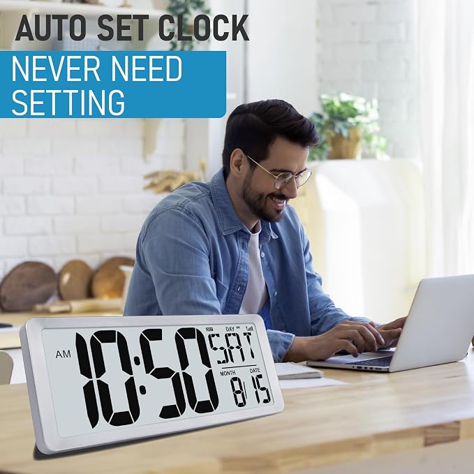 TXL Silver Large Digital Wall Clock - Image 4