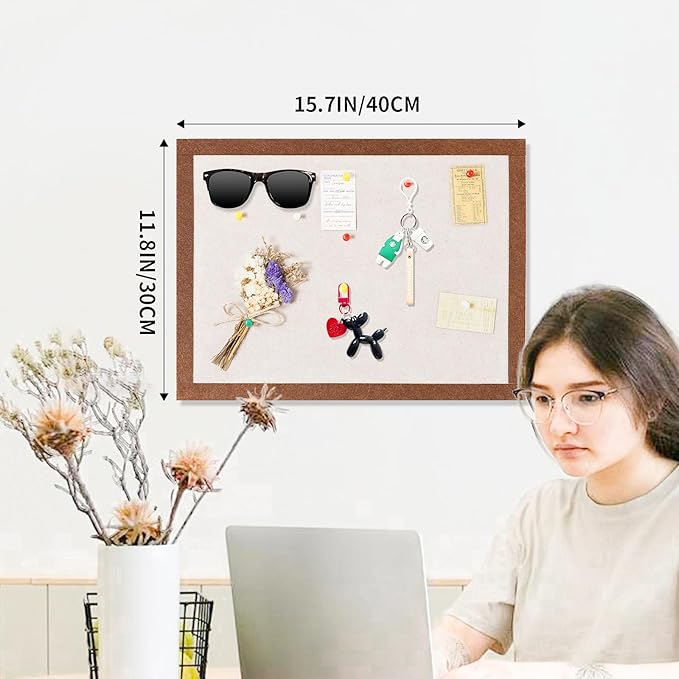Felt Bulletin Board, 15.7''X 11.8'' corkboard Pin Board - Image 5