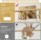 Indoi 3 Light Bathroom Light Fixtures, Brass Vanity Lights - Image 5
