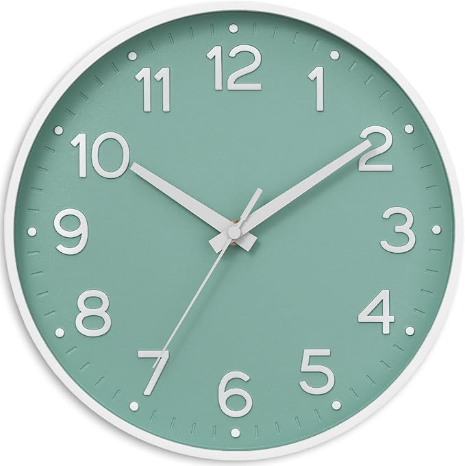 Roymnie Wall Clock Green, Silent Wall Clocks Battery Operated 8 Inch-Modern Non by Unknown