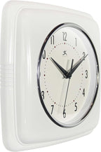 Infinity Instruments Retro – 9-Inch Square Silent Non-Ticking Mid-Century - Image 2