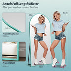 Antok 58" x18” Arched Full Length Floor Mirror, Free Standing/Wall Mount/Leaning - Image 4