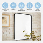 Bathroom Mirror for Wall, 40x30 Inch Rectangle Mirror, Matte Black Metal Framed - Image 5