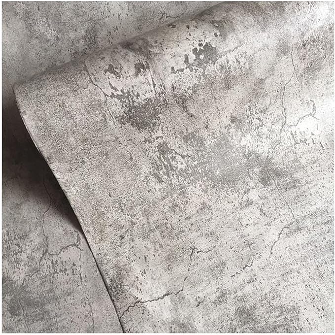 BAYYA Concrete Wallpaper Peel and Stick Grey/Brown/Beige Cement Contact Paper - Image 2