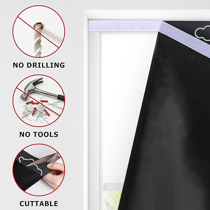 LazBlinds 100% Blackout Roller Shades, No Tools No Drill Cordless Blinds - Image 3