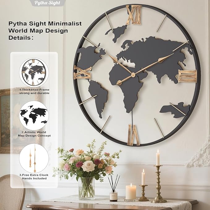 Pytha Sight 36 Inch Oversized Giant Extra Large Modern Decorative Metal World - Image 2