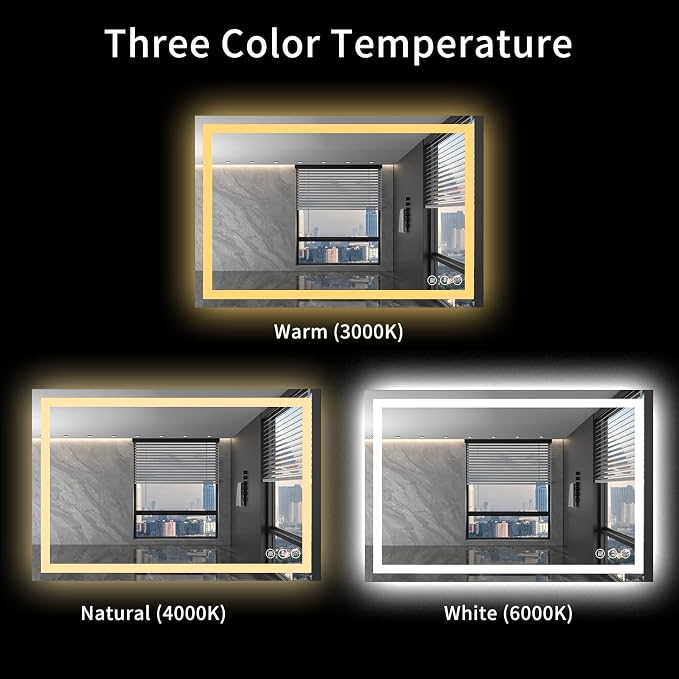 LOAAO 40X32 LED Bathroom Mirror - Image 5