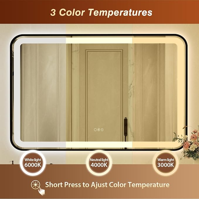 36x60 Inch LED Bathroom Mirror - Image 4
