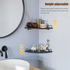 Corner Floating Shelves, Rustic Brown Wood, Wall Mount Storage - Image 9