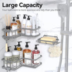 YASONIC Shower Caddy Corner, No Drilling Shower Organizer Corner - Image 8