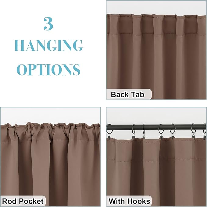 RYB HOME Blackout Curtains for Living Room, Privacy Thermal Insulating Window - Image 2