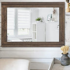 AAZZKANG Rustic Wood Mirror Rectangle Decorative Wall Hanging Mirrors - Image 5