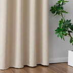 IGEMAEVE Beige Curtains 96 Inch Length 2 Panels Set, Light Filtering Curtains - Image 5