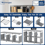 Mavivegue Bookshelf, 18 Cube Storage Organizer, Extra Large Book Organizer - Image 7