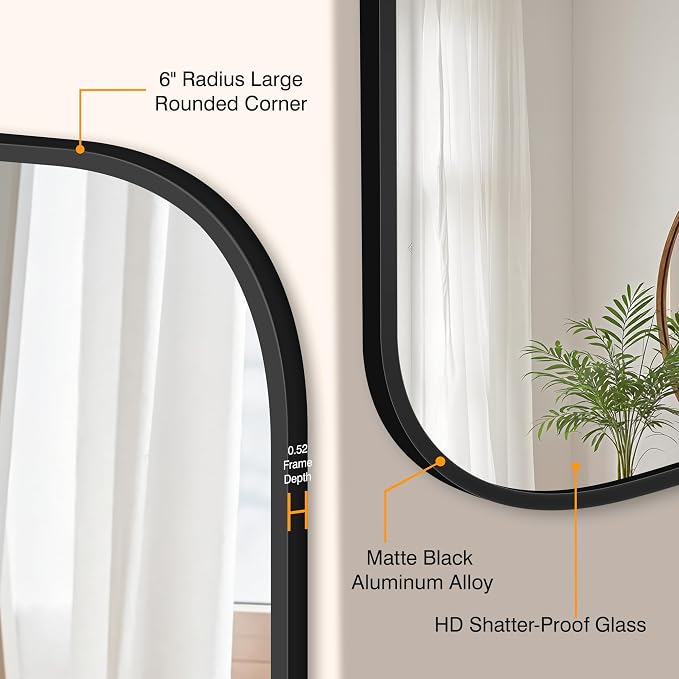 Bathroom Mirror for Wall, Large Bathroom Vanity Mirror for Over Sink 40 x 65 - Image 3