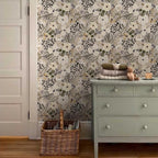 18"x236" Boho Cream/Brown Daisy Flower Peel and Stick Self Adhesive Wallpaper - Image 3