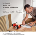 Olanglab Wood Slat Wall Panels 4 Pack, Acoustic Wall Panels, 47.24'' x 23.62" - Image 4