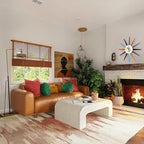 FIELDY Large Wall Clock 27.5 Inch Mid Century Wall Clocks Starburst Clock Non - Image 2