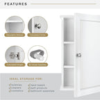 MCS 23x18 White Medicine Cabinet Organizer, Wall Mounted Bathroom Cabinet - Image 4