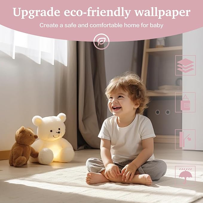 Dimoon 17.7''x393'' Peel and Stick Wallpaper Pink Contact Paper - Image 2