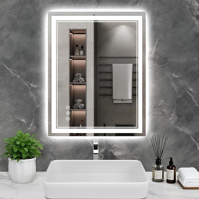 32x28 Inch LED Bathroom Mirror by Wedhouc