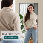 DUMOS Full Length Mirror with Stand 70.4"x25.6" Floor Standing Aluminum Frame - Image 4