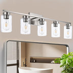 5 Light Bathroom Vanity Light Fixtures, Brush Nickel Modern Wall Lights by A1A9